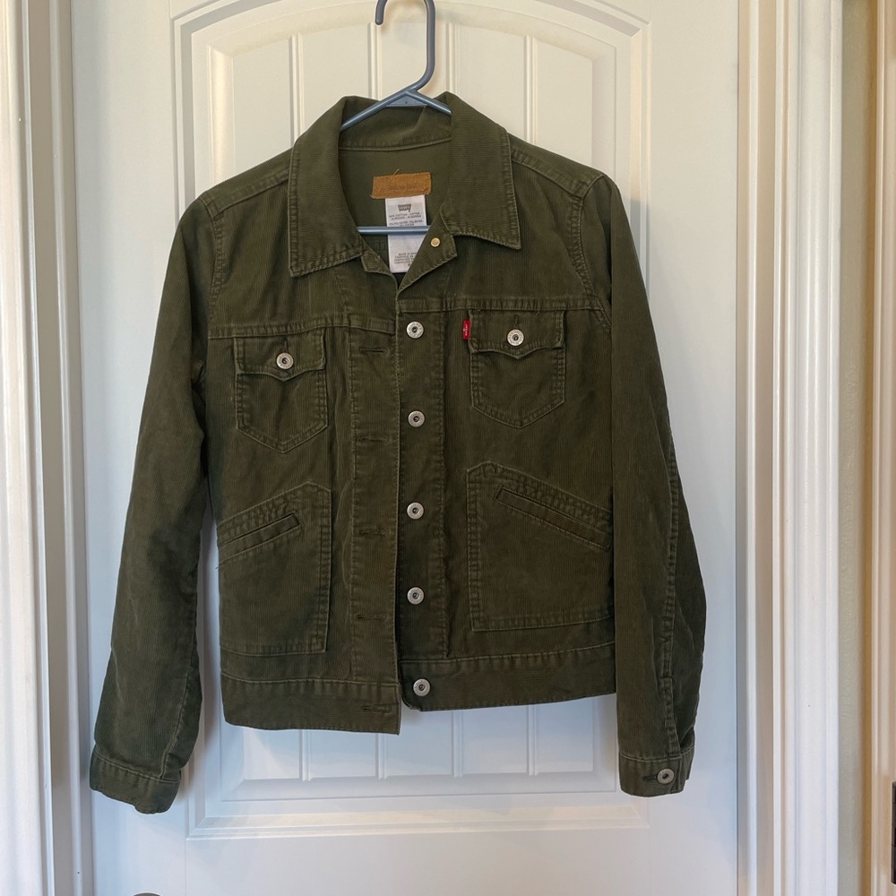 Levi green corduroy jacket size medium
